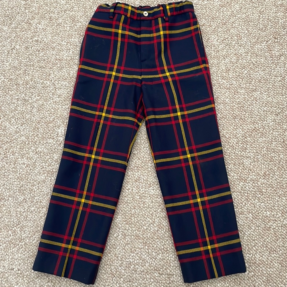 Papo d' Anjo boys plaid pants 6y EUC
